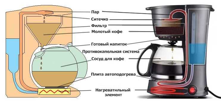 Кофеварка капельного типа: принцип работы, плюсы и минусы, какую выбрать, отзывы