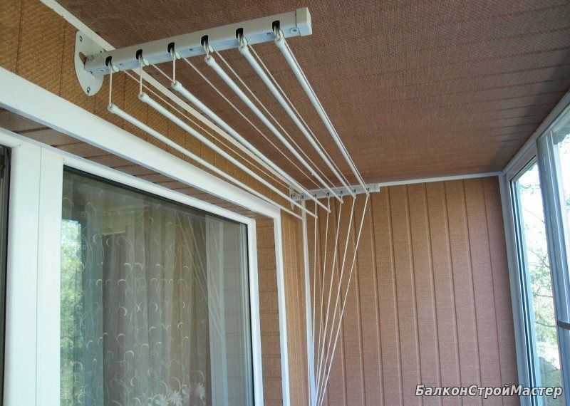 Как установить потолочную сушилку для белья на балкон: пошаговая инструкция